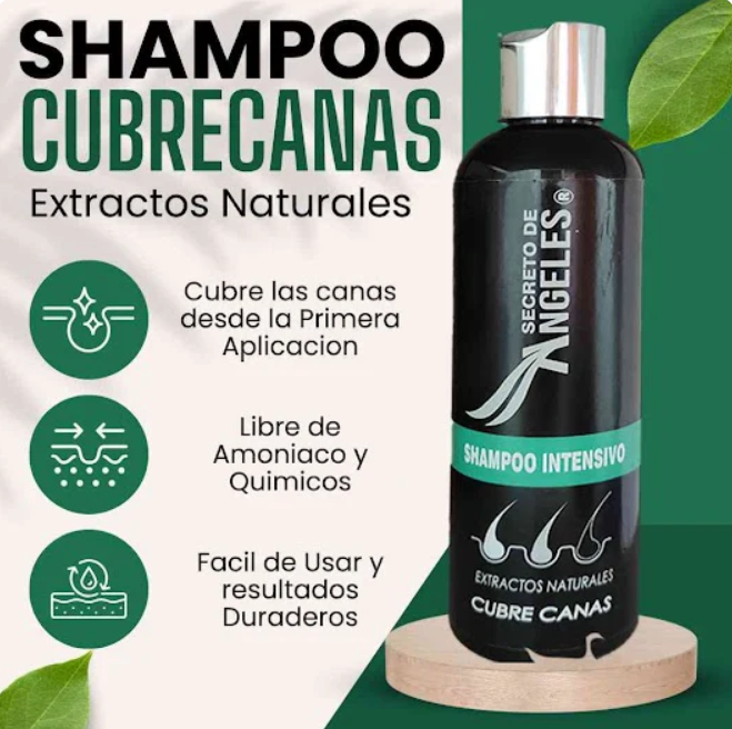 Shampoo cubrecanas Secreto  de los  Ángeles renueva tu  cabello, ilumina  tu  esencia.